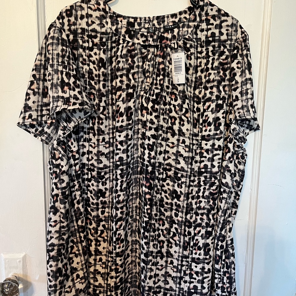Torrid Black and White Animal Print Top